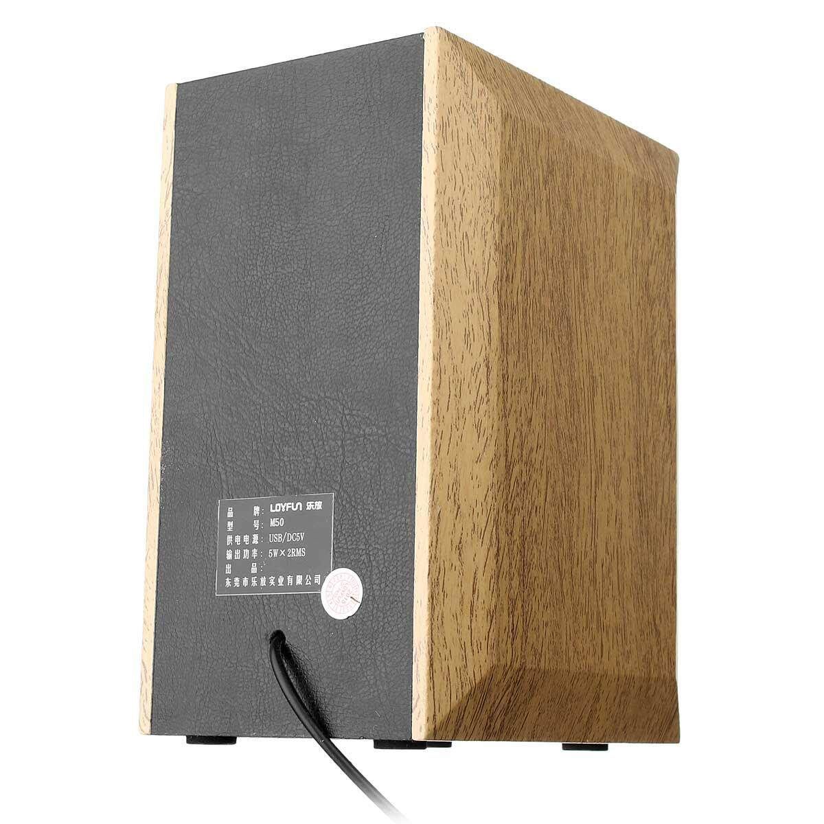 LOYFUN M50 High Sound Quality USB 2.0 Wooden Speakers Maple