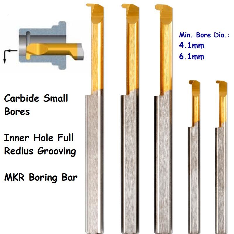 MKR 4 R0.5X1 L15 Full Radius Grooving Inner Hole Turning Tool Carbide Small Bores