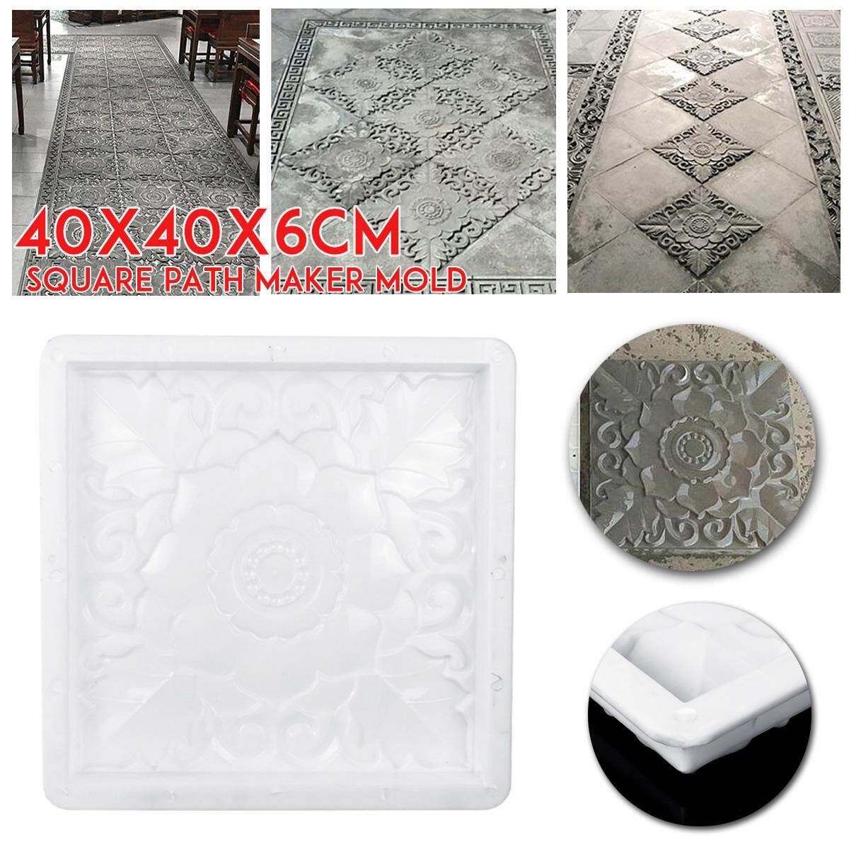 40x40x6cm DIY Plastic Square Path Maker Road Paving Cement Mould Brick