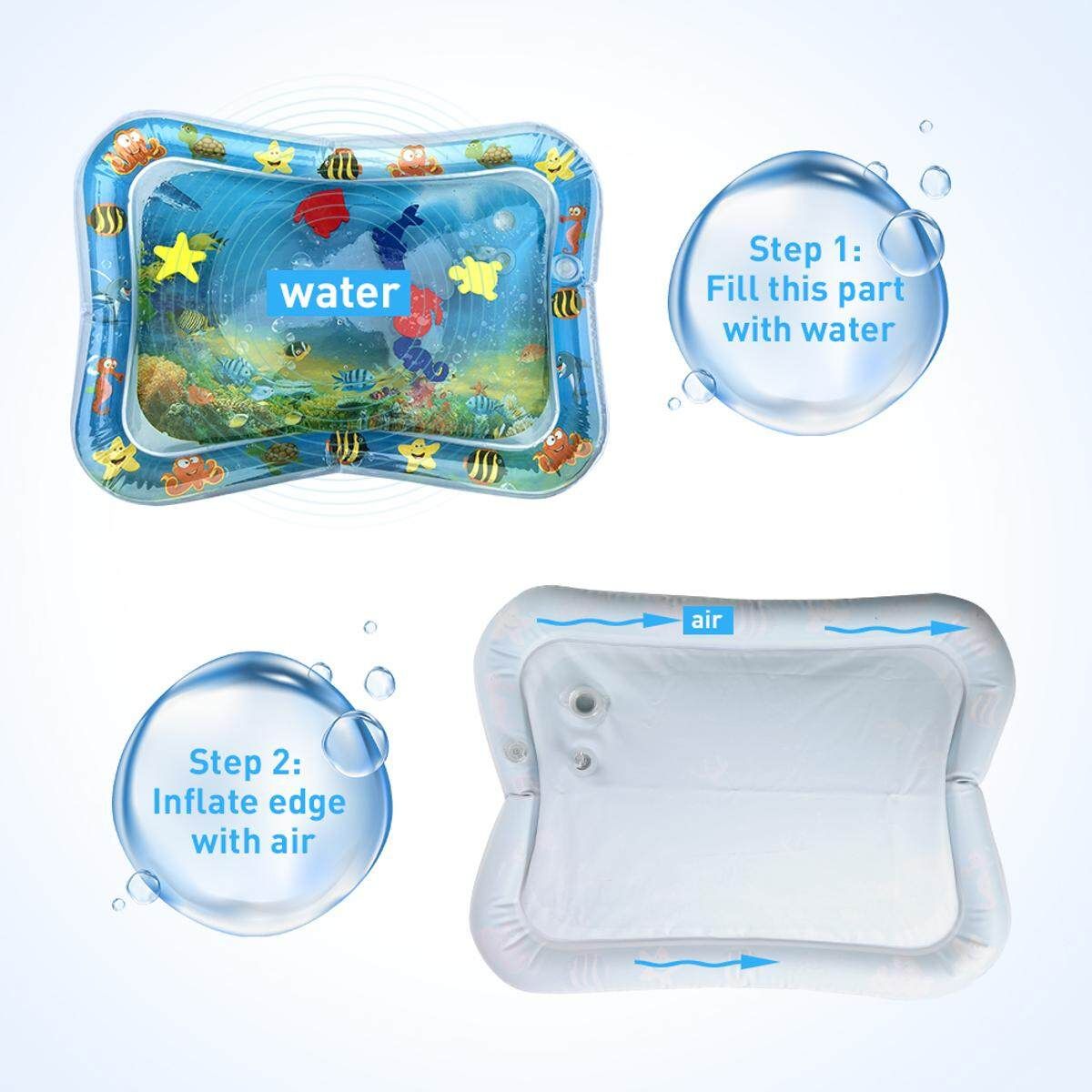 Summer Water/Air Filled Inflatable Mat Newborns Playmat Water Cushion Tummy For Kids Baby Beach Home Garden