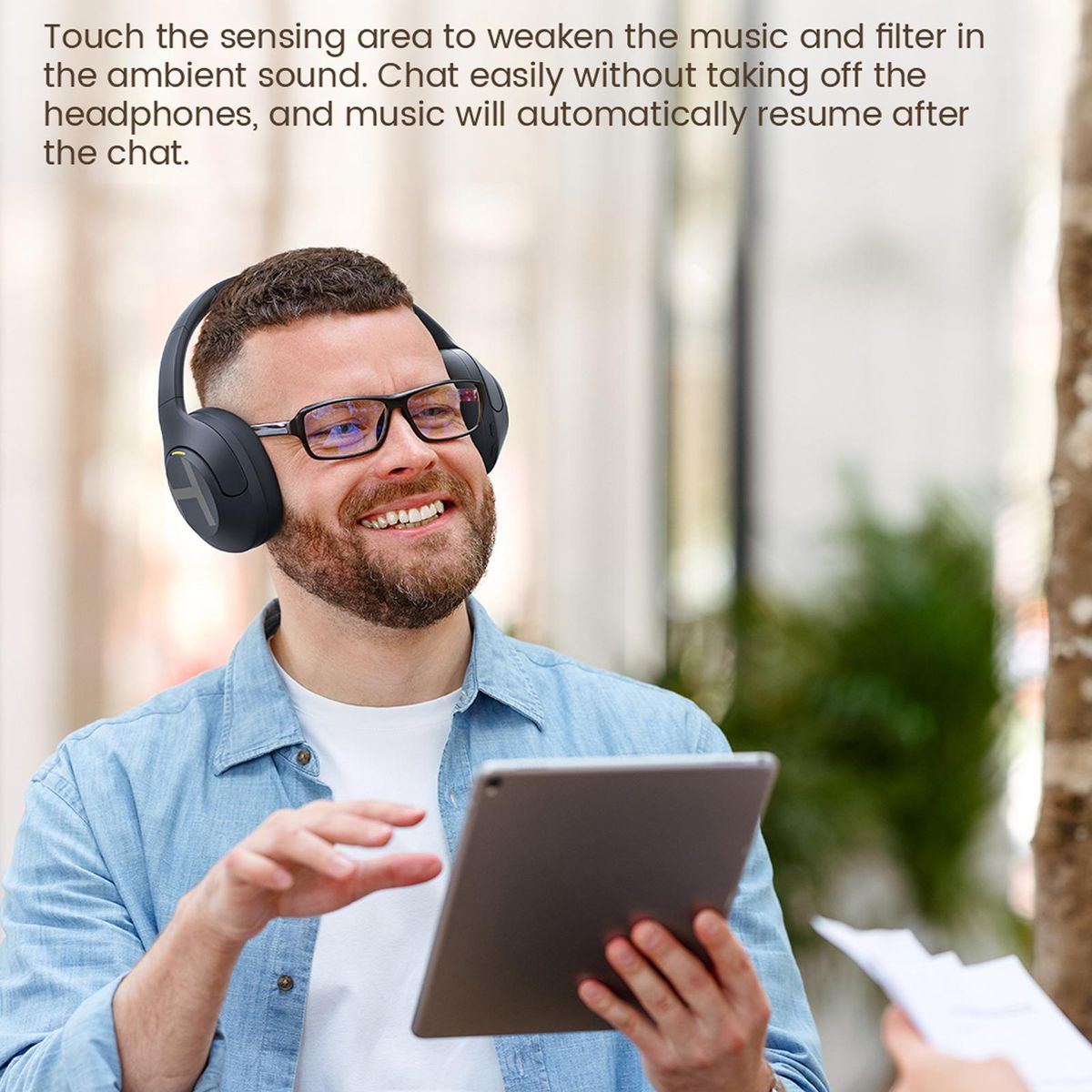 Haylou S35 ANC Headphones Hybrid Active Noise Cancellation Headphones Over-ear BT 5.2 Headphones, 40mm Dynamic Driver, Hi-Res Audio, for Travel Home Office