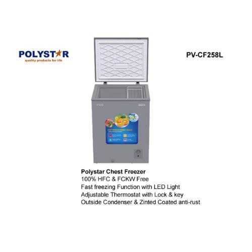 Super Fast Freezing Chest Freezer - 160L - Pv-cf258l- Silver