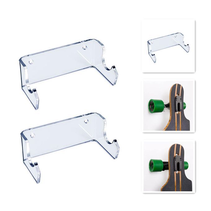 1 Pair Skateboard Display Rack Longboard Hanger Bracket Transparent