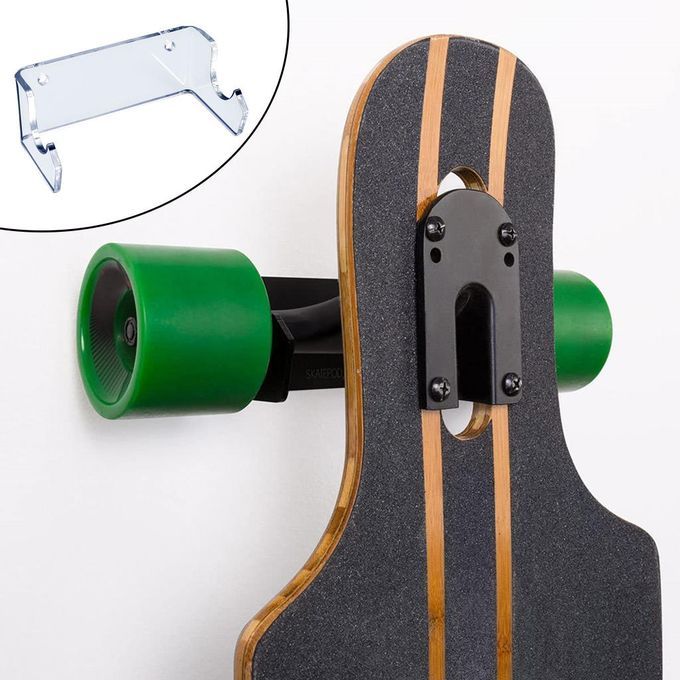 1 Pair Skateboard Display Rack Longboard Hanger Bracket Transparent