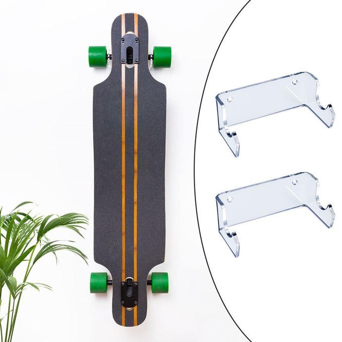 1 Pair Skateboard Display Rack Longboard Hanger Bracket Transparent