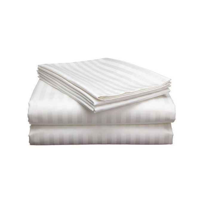 Unique White Striped Bedsheet