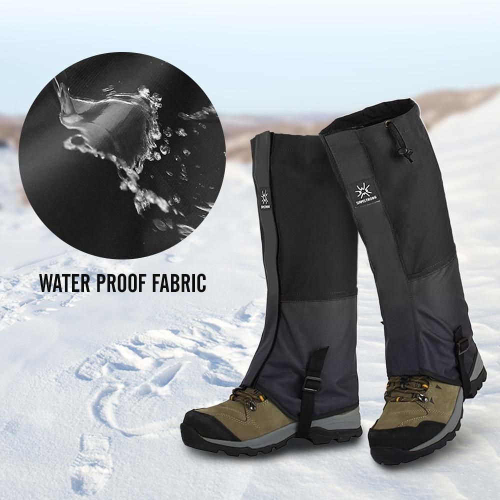 1 Pair Outdoor Snow Boot Gaiter Adjustable Drawstring Shoe Gaiter Snow Resistant Shoe Gaiter for Hiking Skiing Climbing