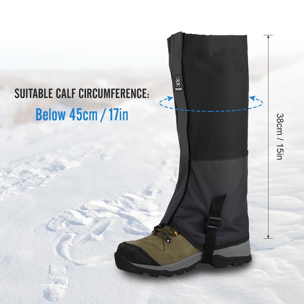 1 Pair Outdoor Snow Boot Gaiter Adjustable Drawstring Shoe Gaiter Snow Resistant Shoe Gaiter for Hiking Skiing Climbing