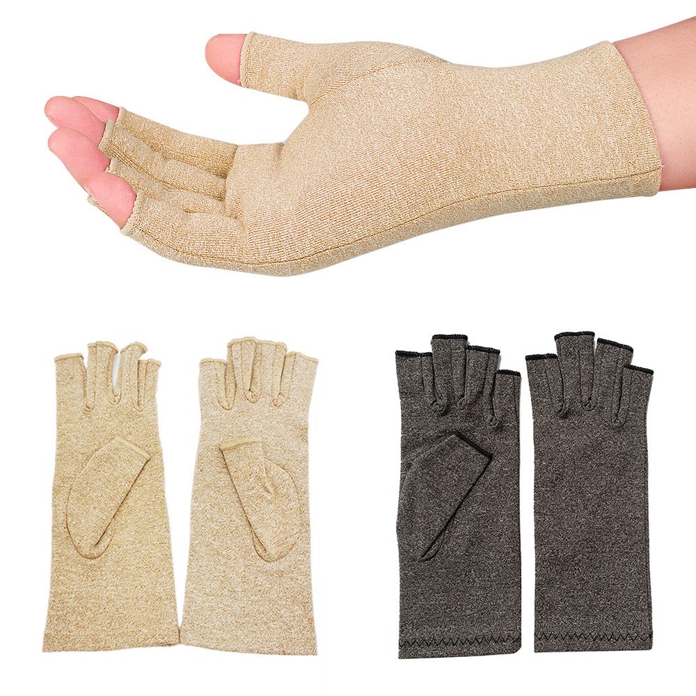 Compression Gloves (2 Pairs) Fingerless For Arthritis