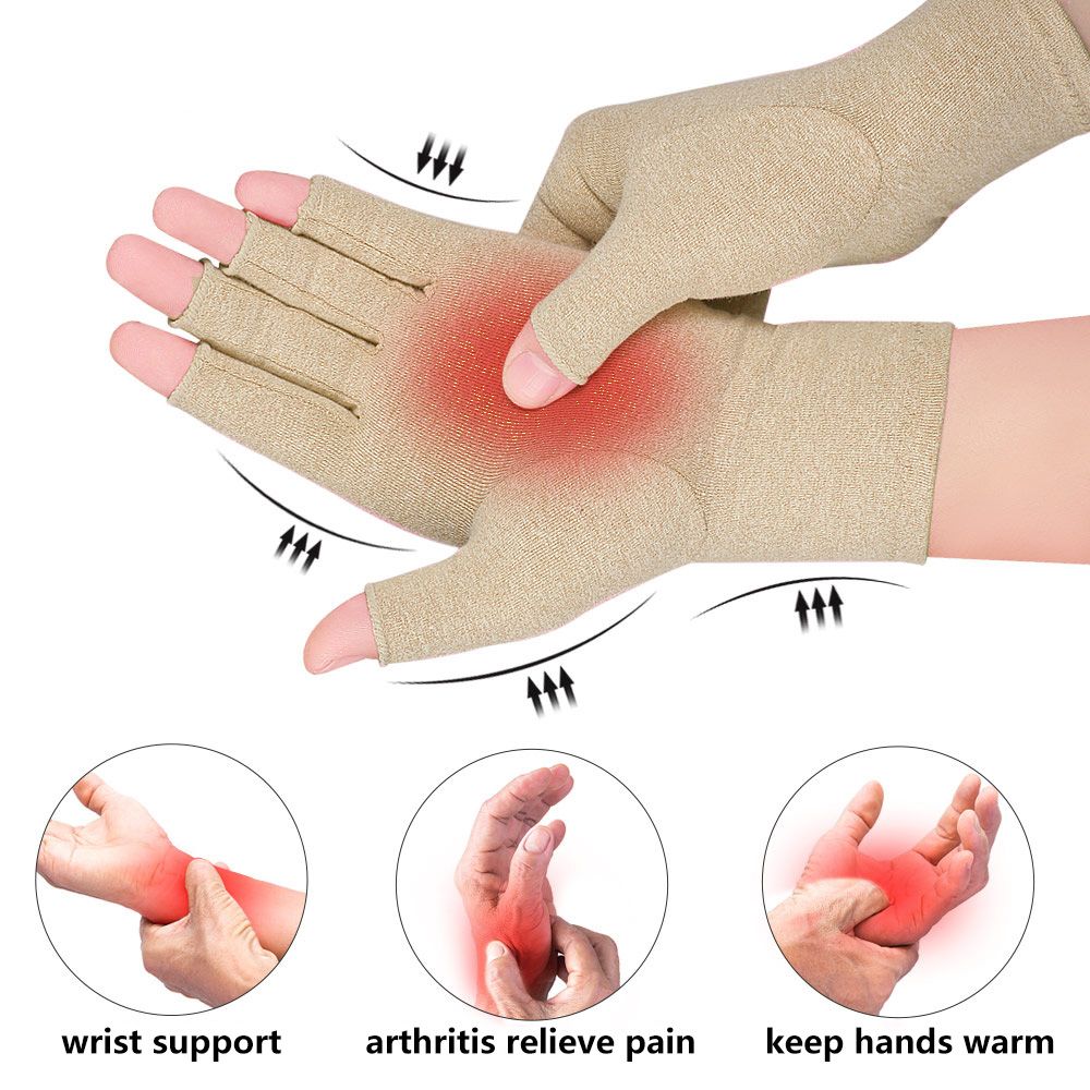 Compression Gloves (2 Pairs) Fingerless For Arthritis
