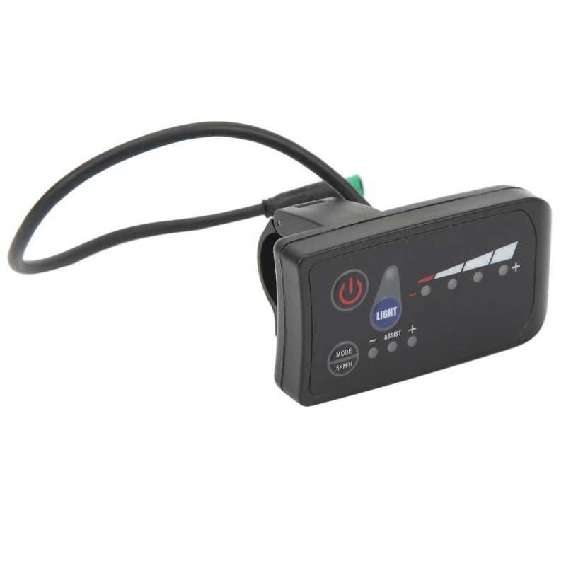 Electric Bike LED Display Panel Electric Bike Power Display Meter Male Plug Waterproof 5 Pin Interface for Cycling
