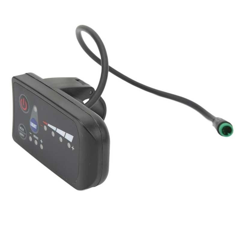 Electric Bike LED Display Panel Electric Bike Power Display Meter Male Plug Waterproof 5 Pin Interface for Cycling