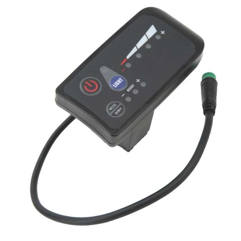 Electric Bike LED Display Panel Electric Bike Power Display Meter Male Plug Waterproof 5 Pin Interface for Cycling