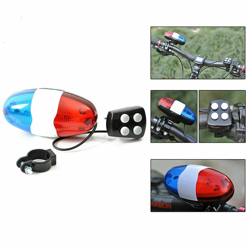Bicycle Bell Police Car Light Electronic Horn Siren For 6