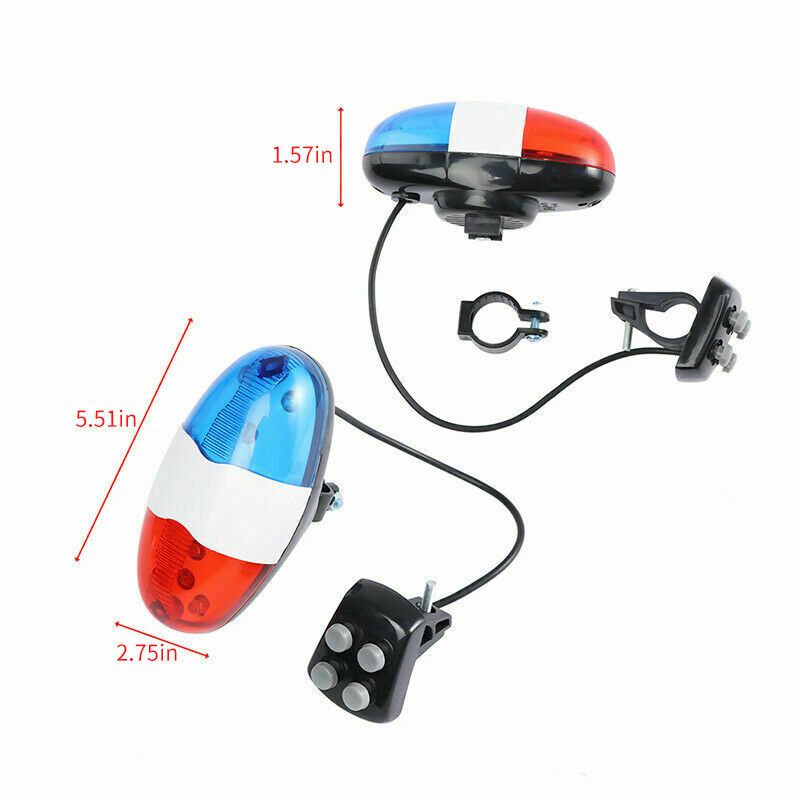 Bicycle Bell Police Car Light Electronic Horn Siren For 6