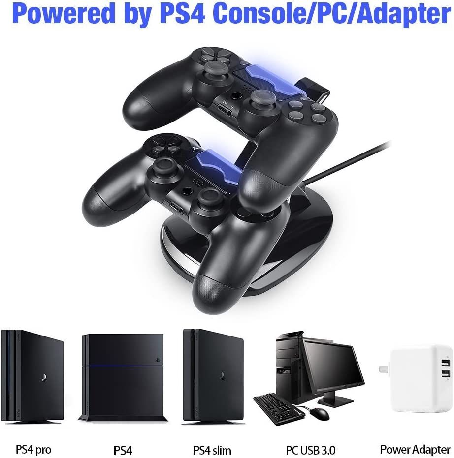 PS4 Controller Charger Charging Station Dock Stand With LED