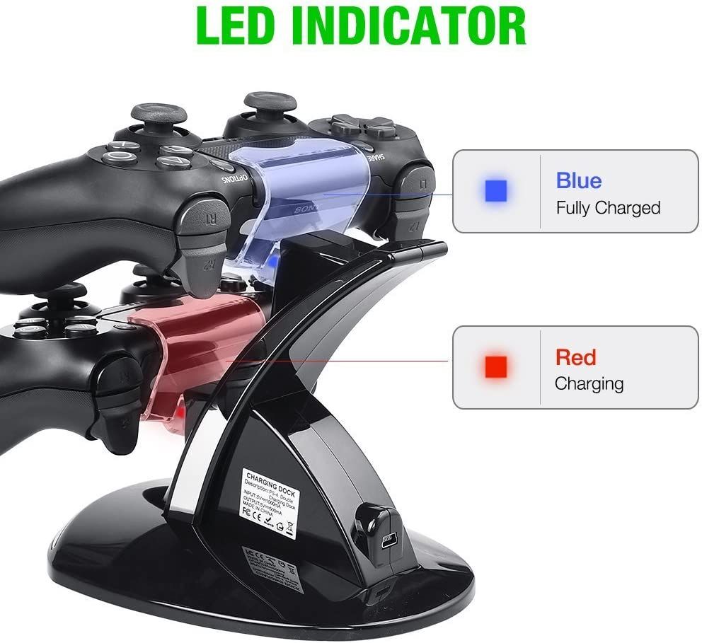 PS4 Controller Charger Charging Station Dock Stand With LED