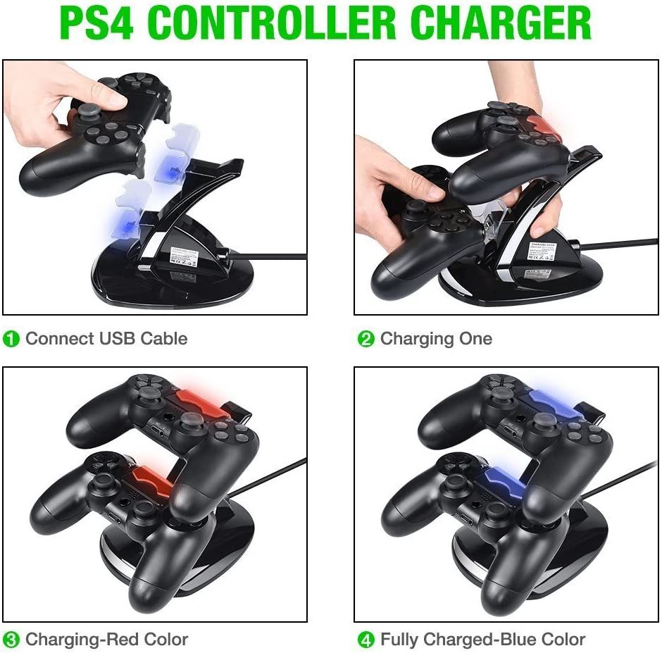 PS4 Controller Charger Charging Station Dock Stand With LED