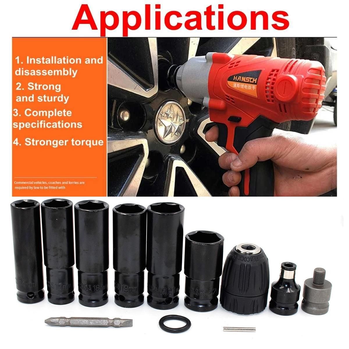 12 in 1 Screwdriver Hex Socket Head Set for Impact Wrench Dr