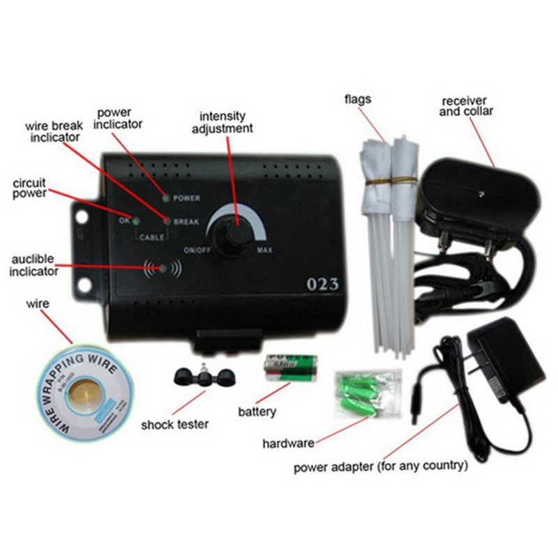Rechargeable Dog Fence Waterproof Electronic Dog Training Collars 300M Wire Pet Containment System With Electric Transmitter