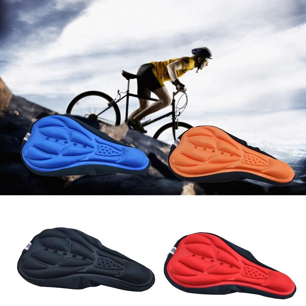 Bike Bicycles Extra Comfort Ultra Soft Silicone 3D Pad Cushion Cover Bicycle Saddle Seat