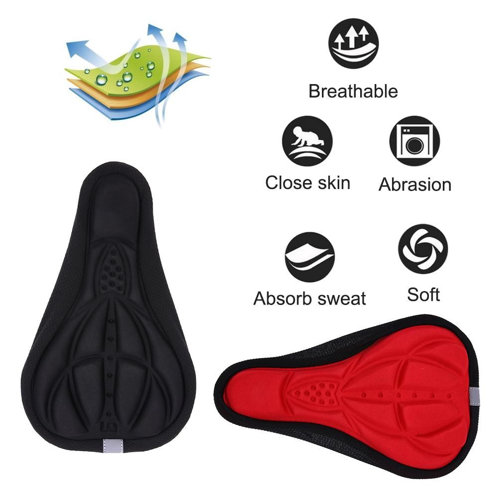 Bike Bicycles Extra Comfort Ultra Soft Silicone 3D Pad Cushion Cover Bicycle Saddle Seat