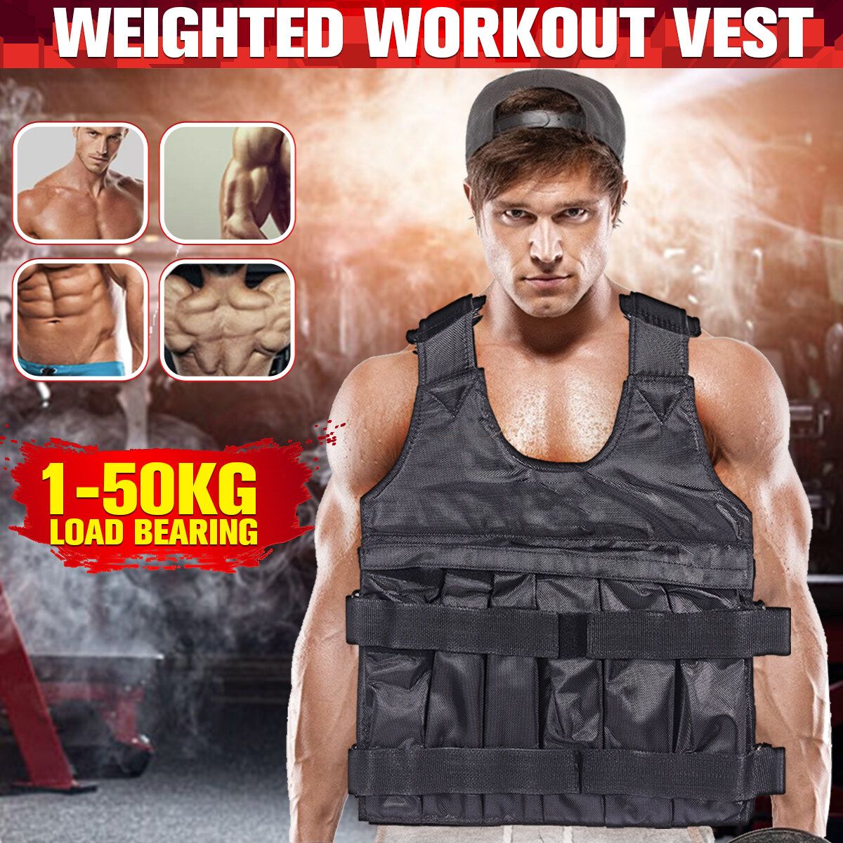 Waistcoat Weighted Workout (empty) Training Fitness Carrier Gym Exercise