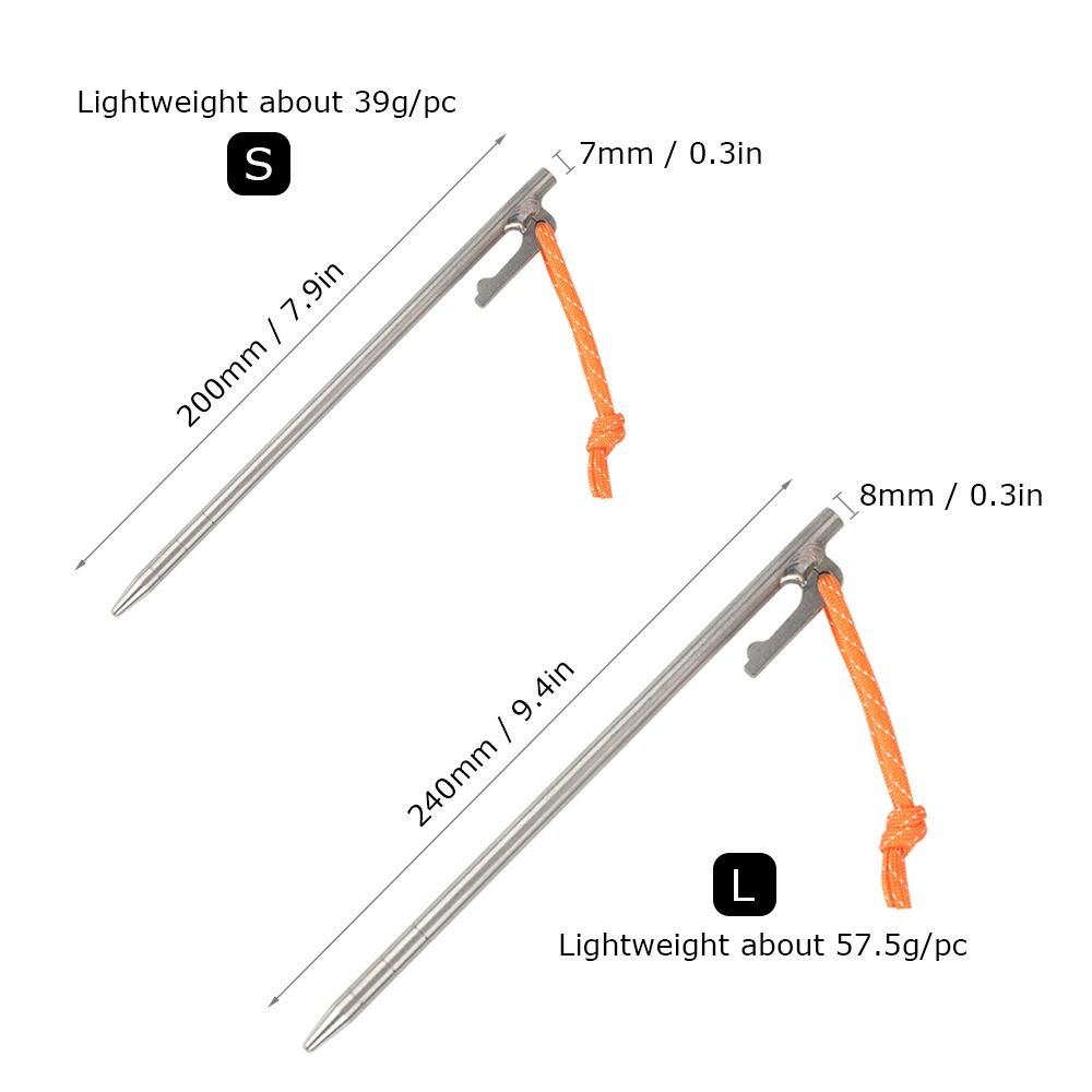 7.9 Inch / 9.4 Inch Outdoor Lightweight Titanium Alloy Tent