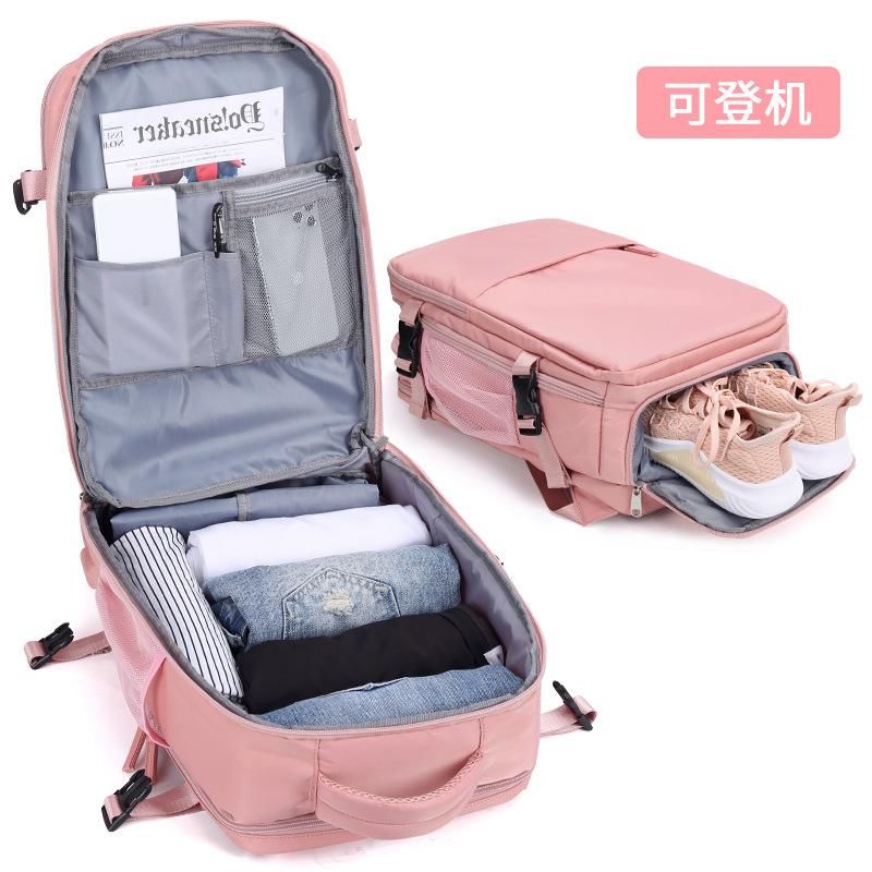 Computer Backpack Custom Travel Backpack Female Large Capacity Super Large Lightweight Multifunctional Short-distance Business Travel Luggage Backpack black 16 inches
