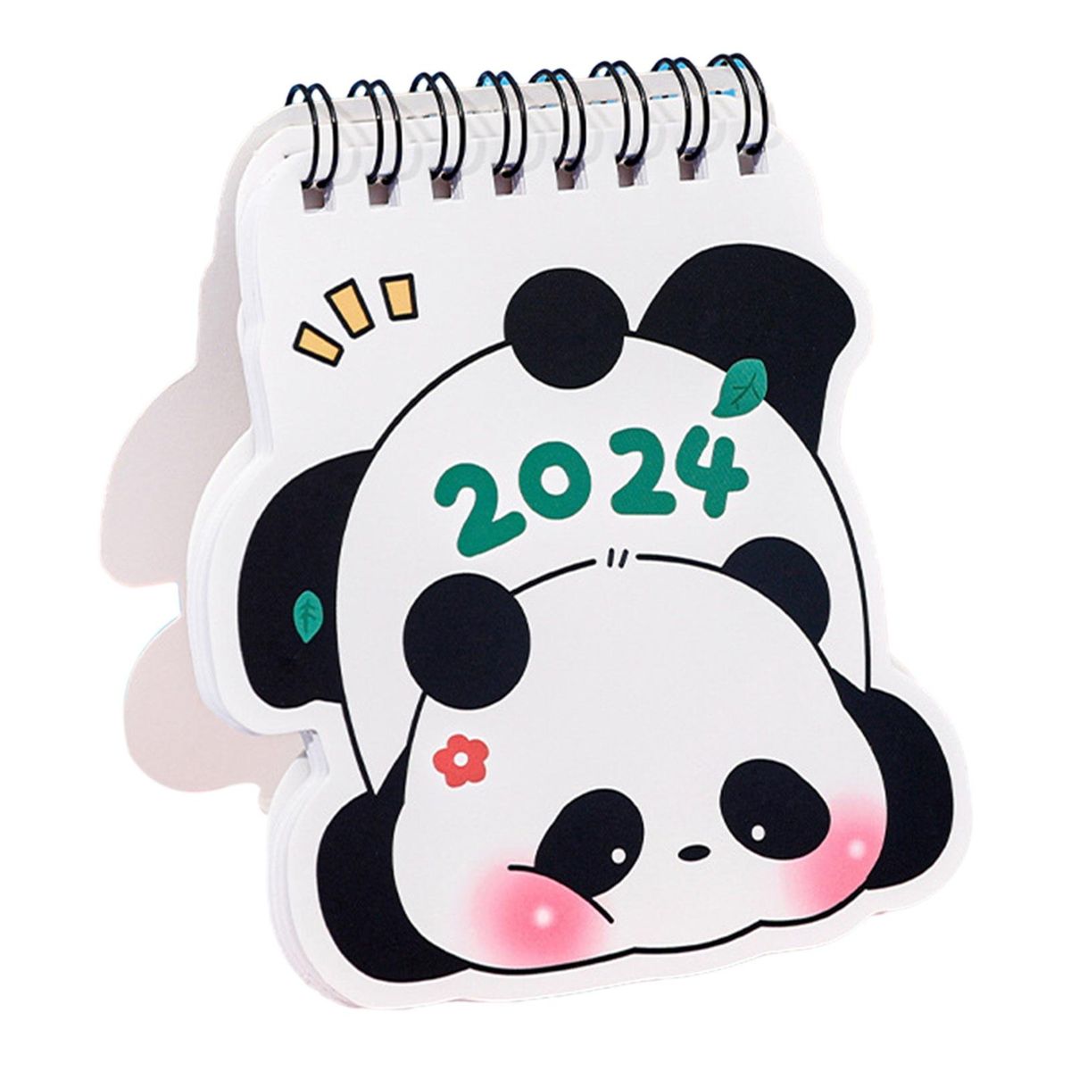 Study Schedule Planner Panda Pattern 2024 Desk Calendar for Students