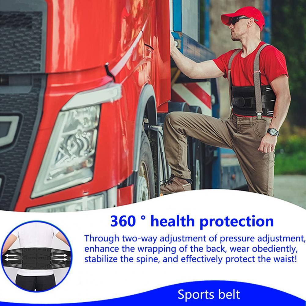 (M)Lumbar Support Band  Durable Double Pull Back Lumbar Sports Support Belt  Easy To Wear Wais JIN
