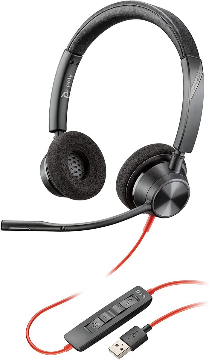 Blackwire 3320 USB-A Wired, Dual-Ear (Stereo) Headset With Boom Mic- Works With Teams, Zoom & More