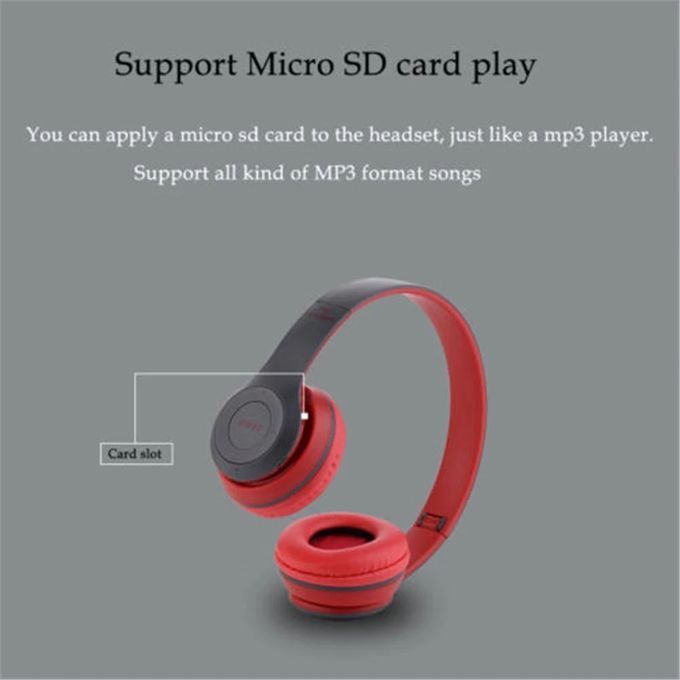 P47 Wireless Bluetooth 5.0 Stereo OverEar Foldable Headphones