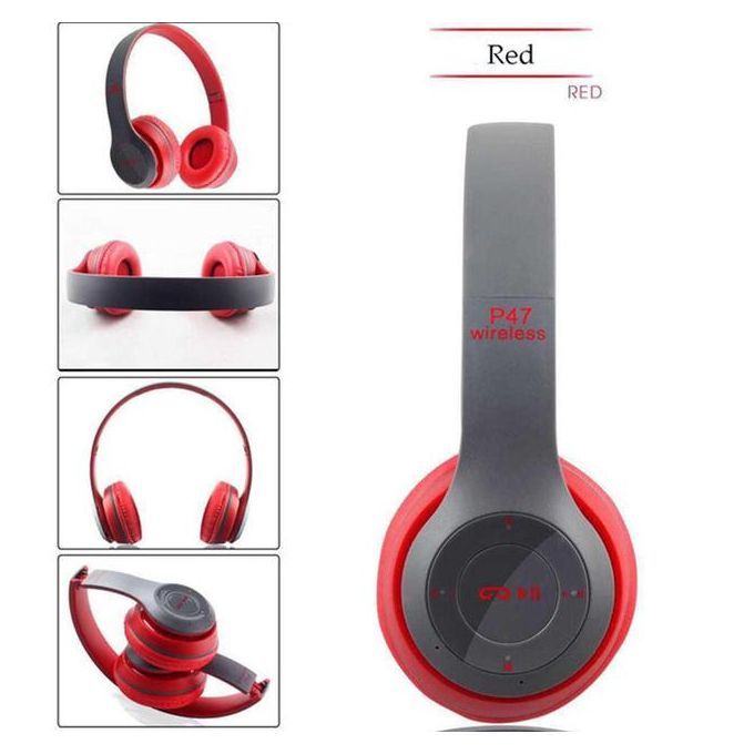 P47 Wireless Bluetooth 5.0 Stereo OverEar Foldable Headphones