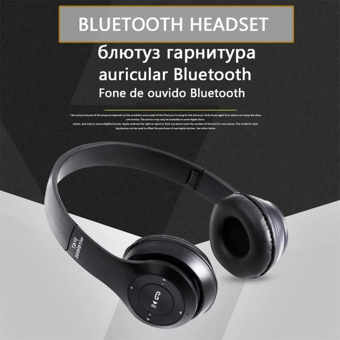 P47 Wireless Bluetooth 5.0 Stereo OverEar Foldable Headphones