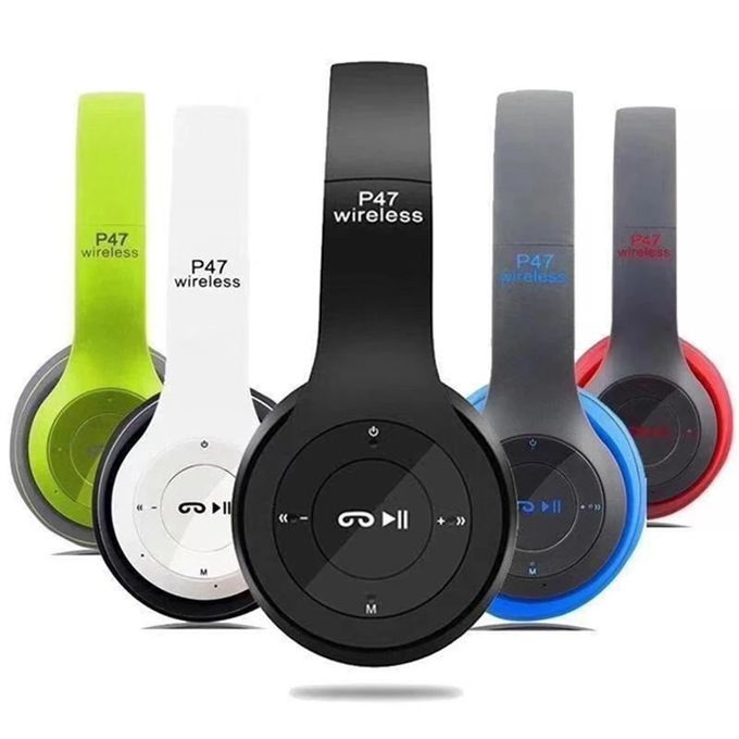 P47 Wireless Bluetooth 5.0 Stereo OverEar Foldable Headphones