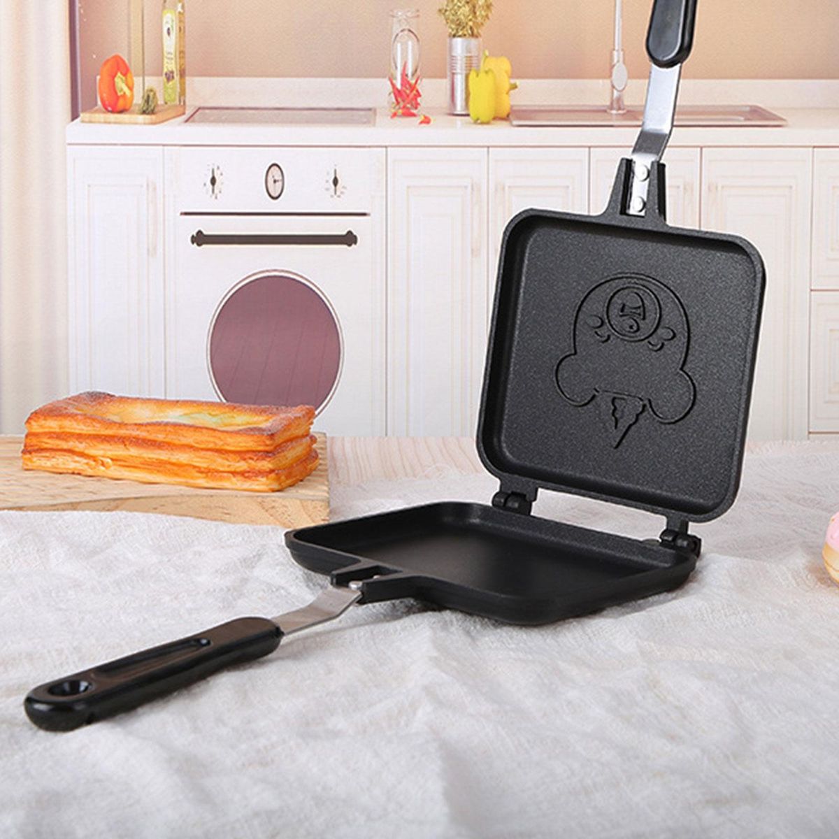 Breakfast Maker Handheld Sandwich Pan Aluminum