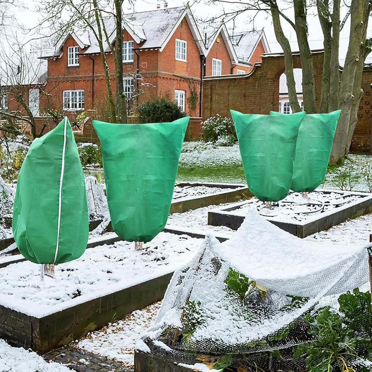 Plant Frost Cover Plantguard Frost Blankets Breathable for Plants Green