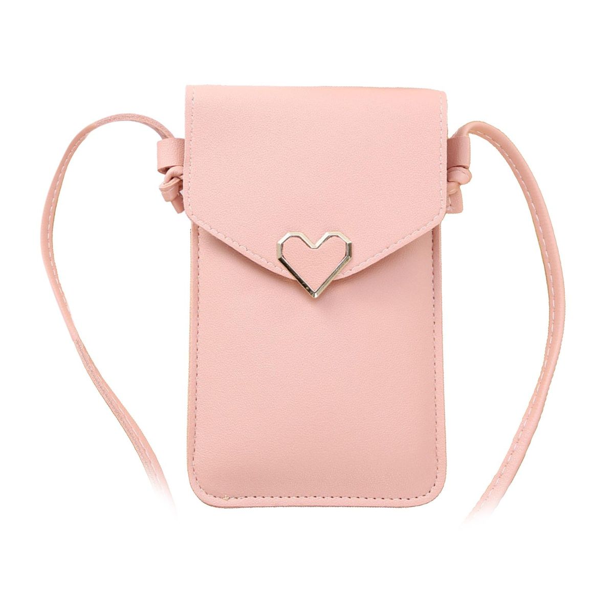 Transparent Touch Screen Purse Retro Lightweight Adjustable For Pink