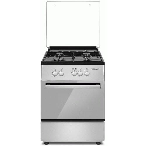 6060 4-burner Basic Gas Cooker - Black & Grey