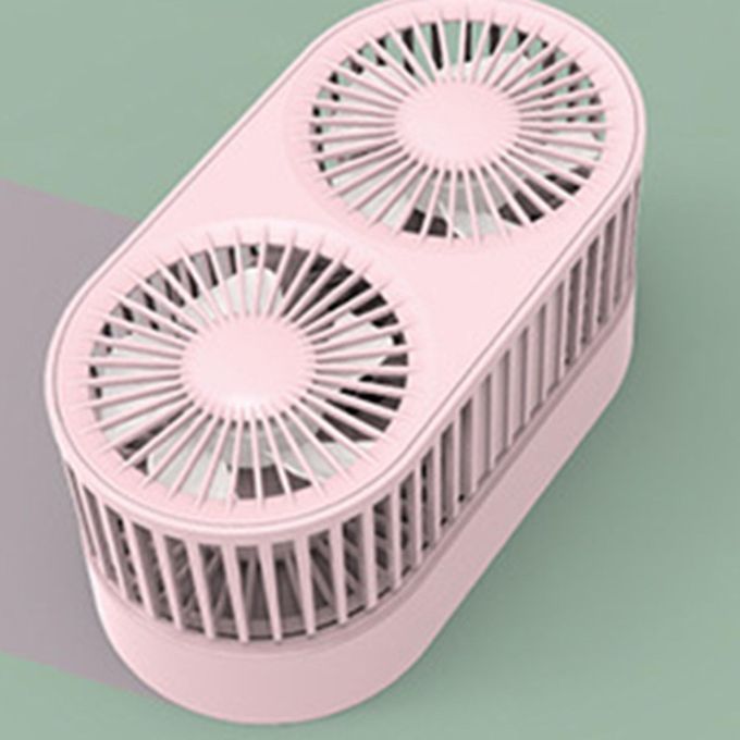 Folding Desktop Fan Dual Fan Rechargeable Mini Desktop Table Fan Pink