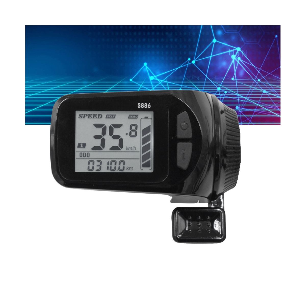 24V/36V/48V/60V S886 Ebike LCD Display Panel Thumb Throttle 5PIN 6PIN for Electric Bicycles E-Scooter(6PIN)