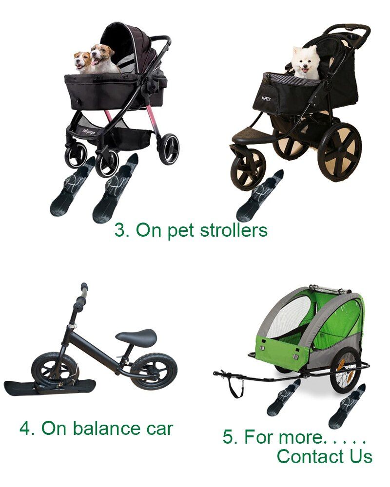 Plateau De Ski Lames De Roues Planche De Ski Traineau Planche a Roulettes De Plage Adapte a La Poussette Velo D'equilibre Fauteuil Roulant Pour Handicapes Poussettes Pour Animaux De Compagnie Black
