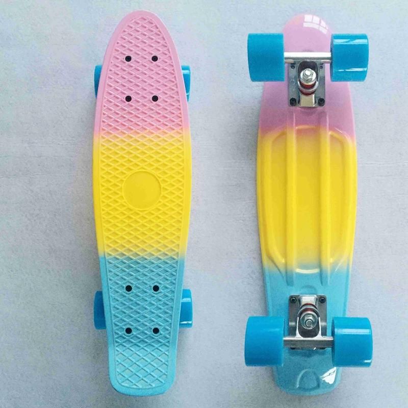 22 Inch Colorful PU Four-Wheel Small Fish Board Plastic