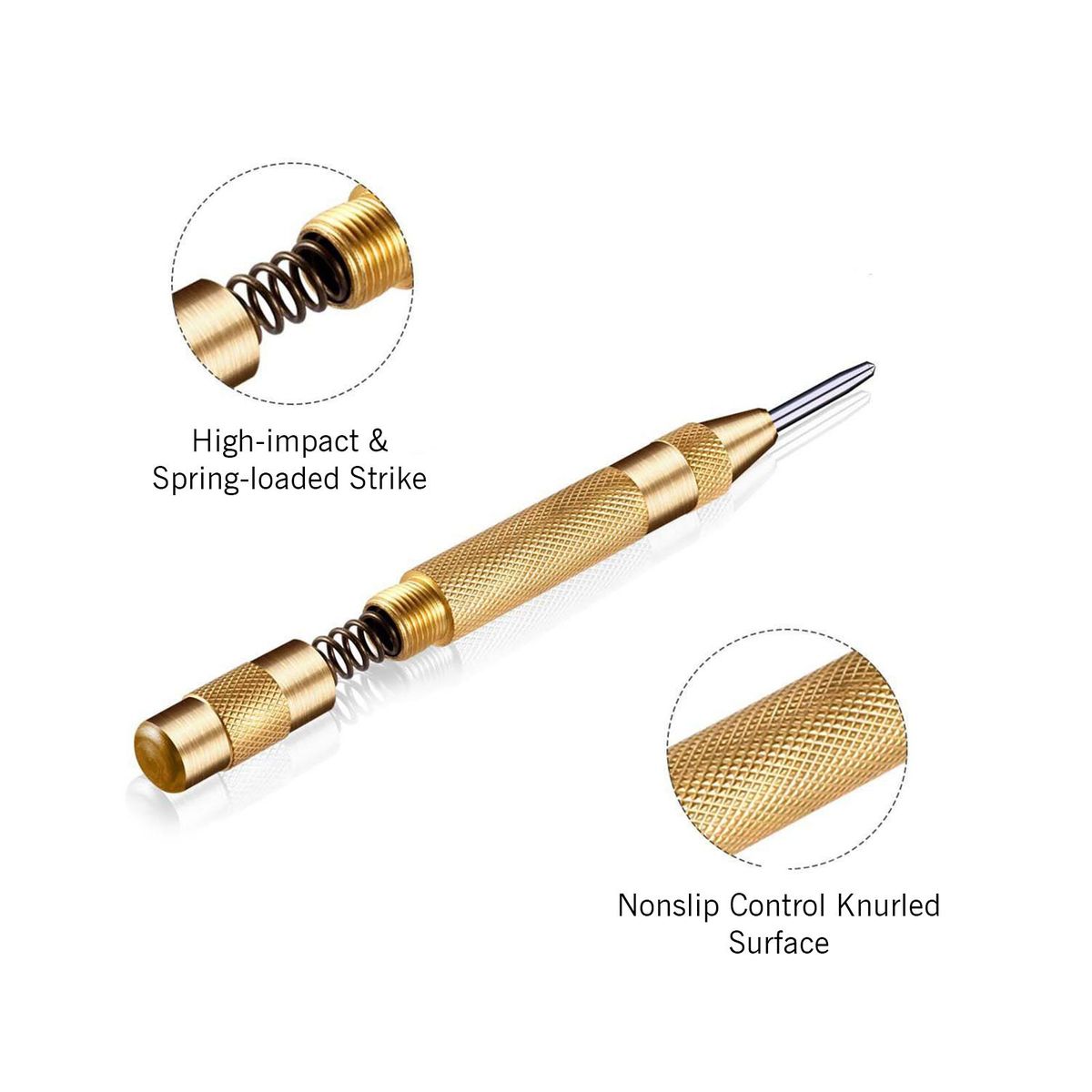HSS 5PCS Titanium Step Drill Bit Set with Automatic Center Punch High Speed Steel Drill Bits Set with Aluminum Case Multiple Hole Stepped Up Bits for Plastic Wood Metal
