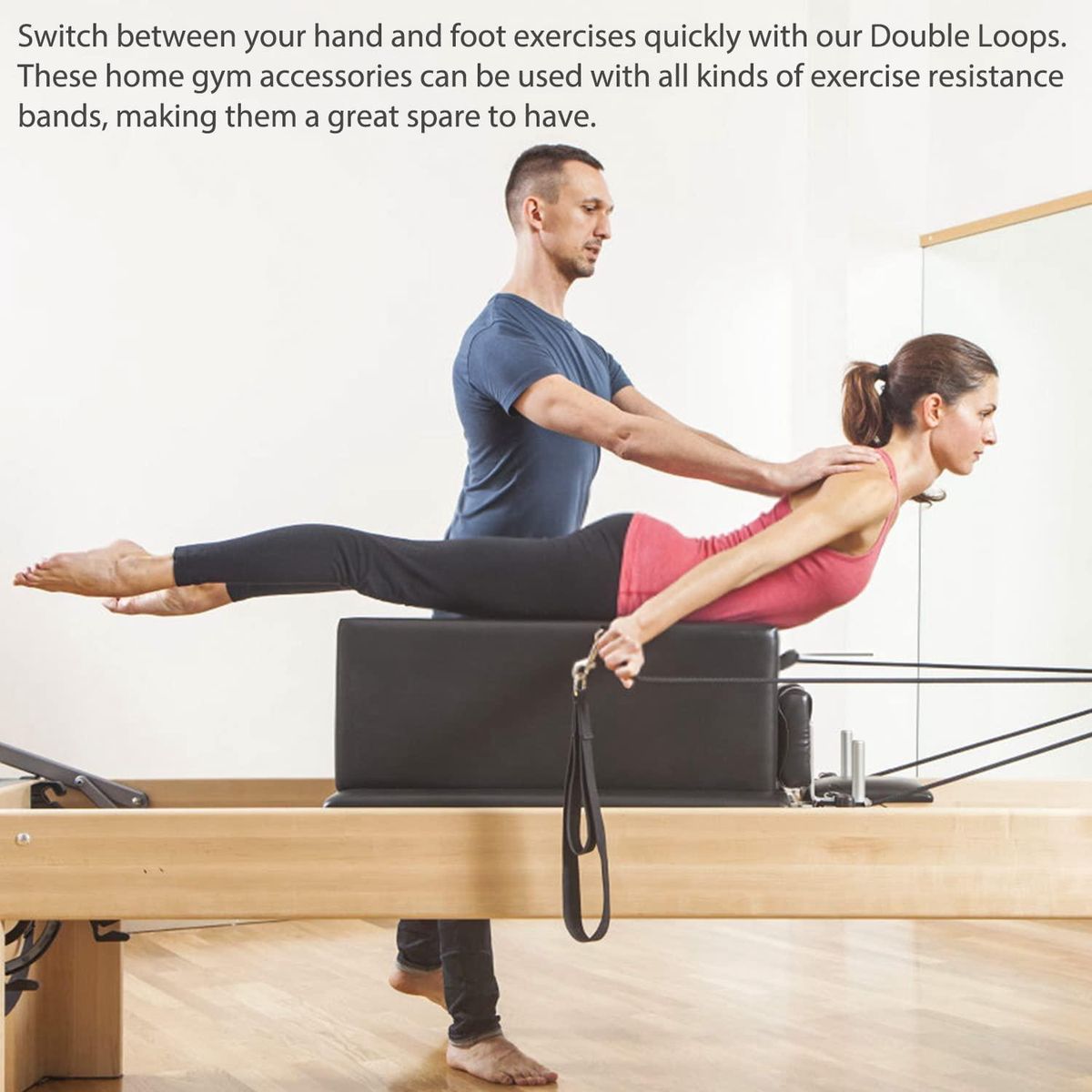 2PCS Pilates Double Loop Straps,Feet Fitness