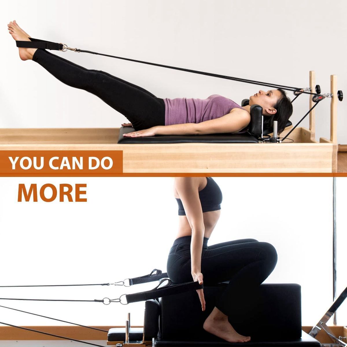 2PCS Pilates Double Loop Straps,Feet Fitness