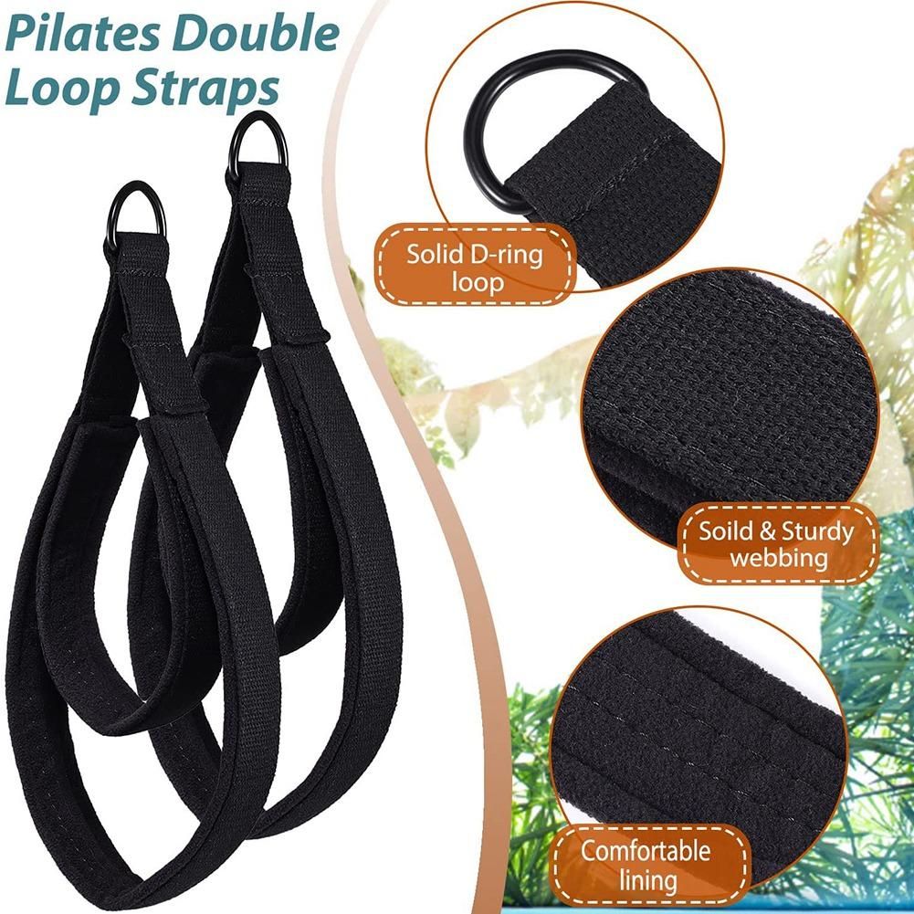 2PCS Pilates Double Loop Straps,Feet Fitness