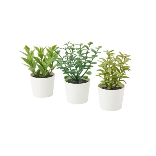 Set Of 3 - In/outdoor Fejka Artificial Potted Plant - 6cm