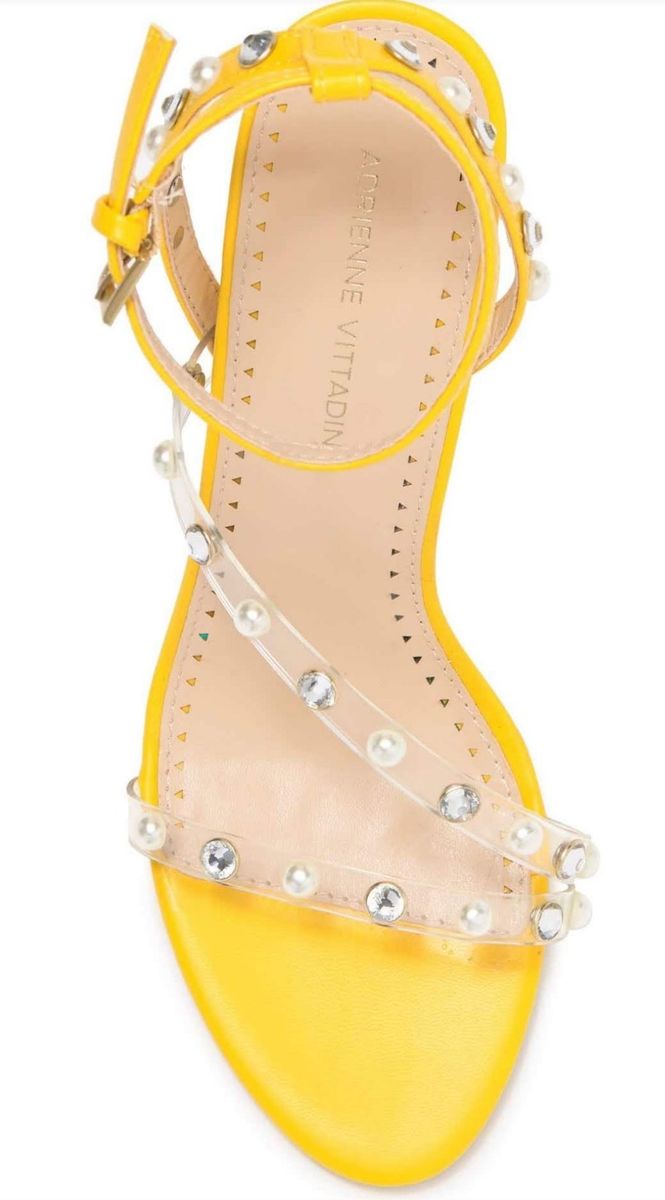 Pearl & Jewel Embellished Sandal - Clear Lemon